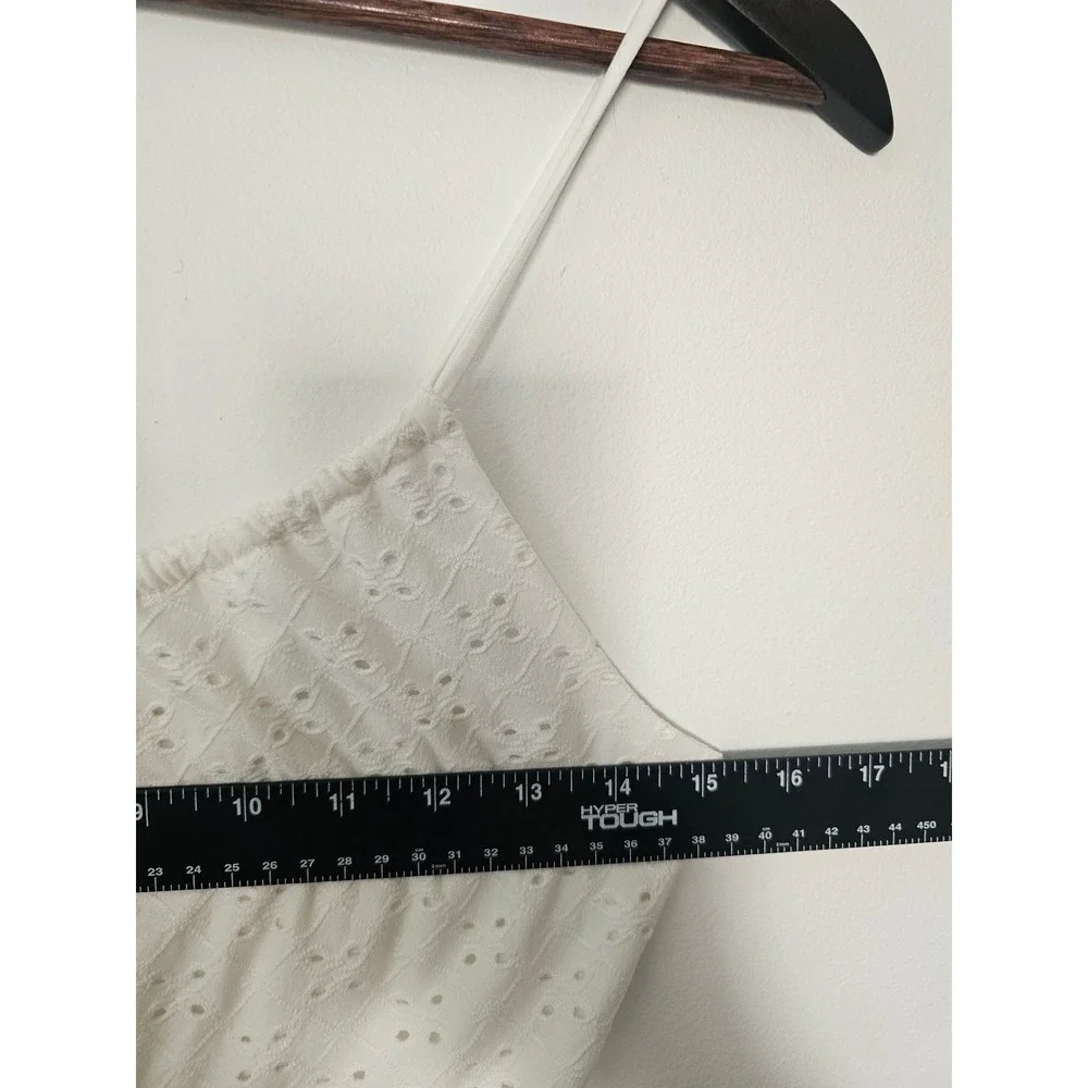 Cottagecore Noble U Eyelet Sun Dress Womens Small White Cutout Mini Boho Strappy